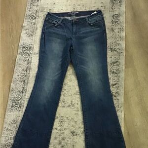 Peace, Love, World , Frayed Ham Boot Cut Jeans